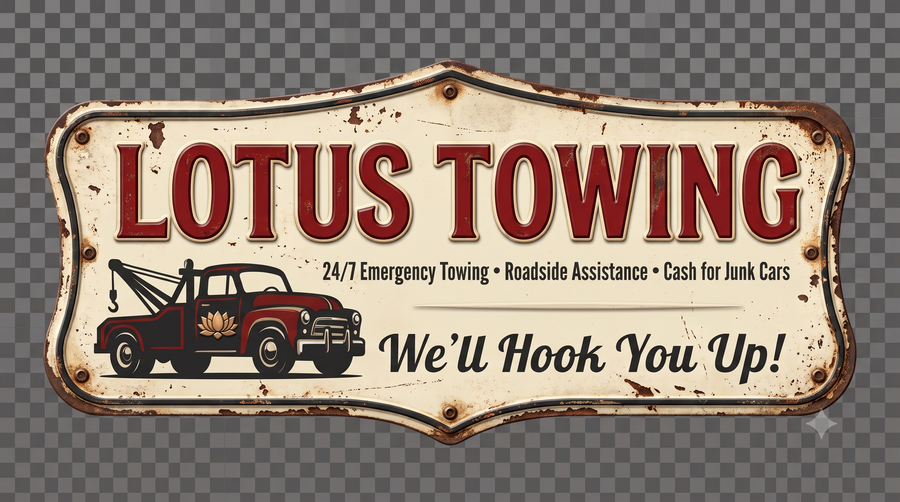 Lotus Towing — We'll Hook You Up! — 24/7 Emergency Towing